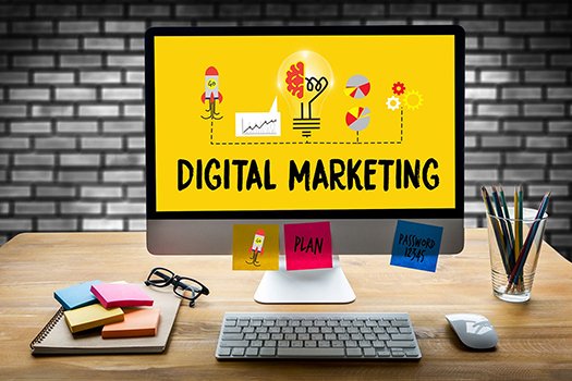 Digital marketing team reviewing campaign performance