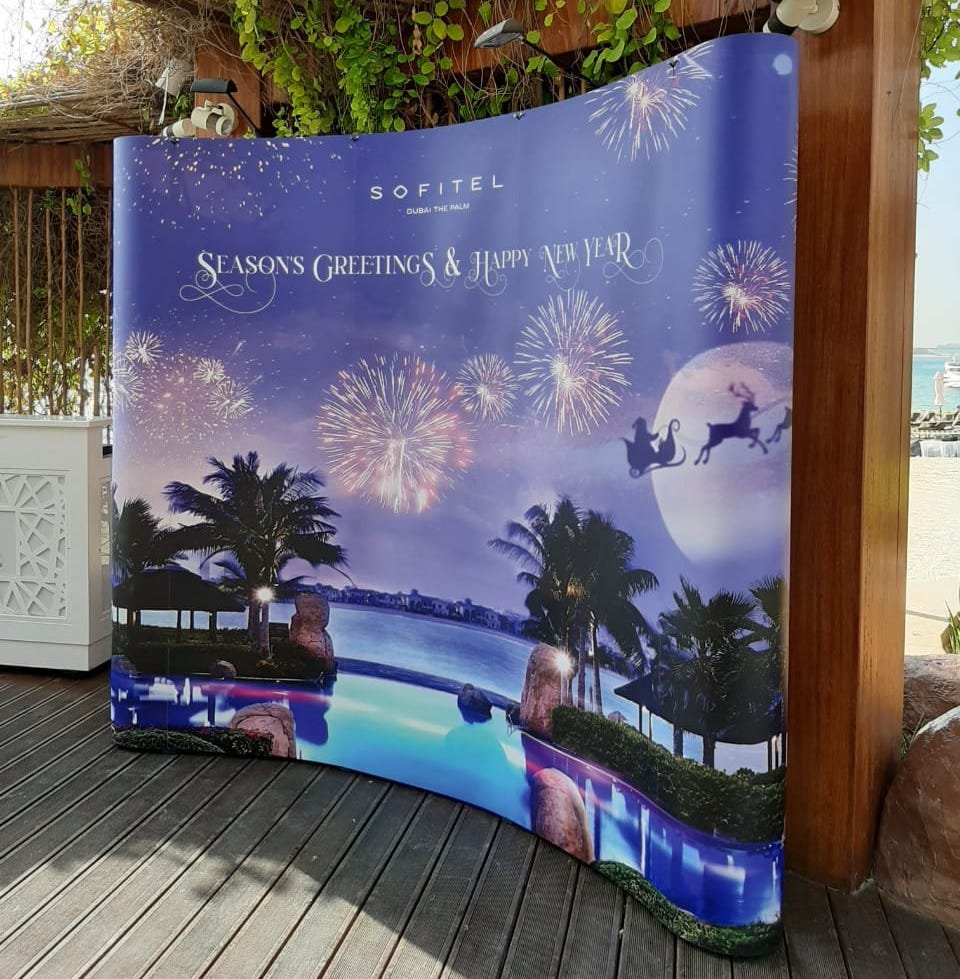 Sofitel Dubai The Palm seasonal curved pop-up backdrop